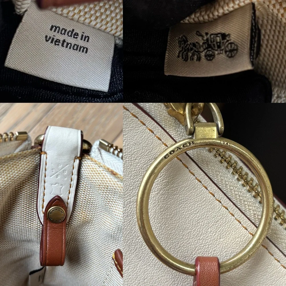 COACH Duffle 12 Bag With Rose Applique